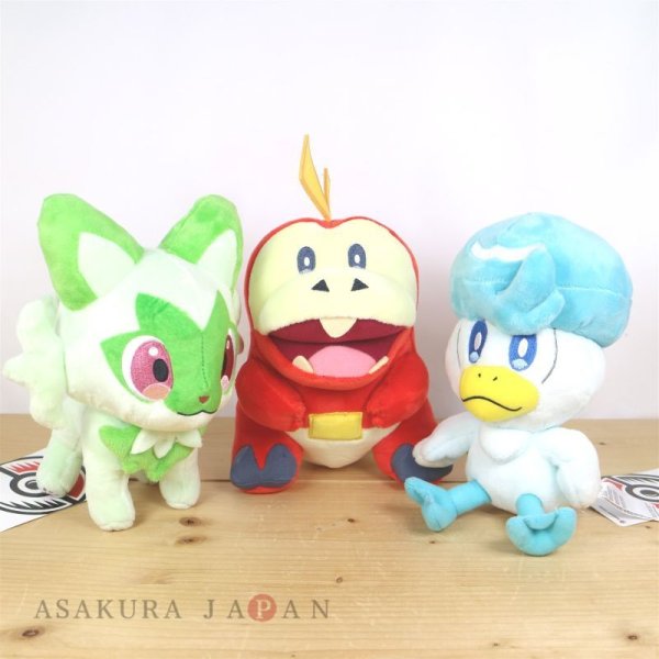 Photo1: Pokemon Center 2022 Plush doll Sprigatito Fuecoco Quaxly 3 pcs set (1)