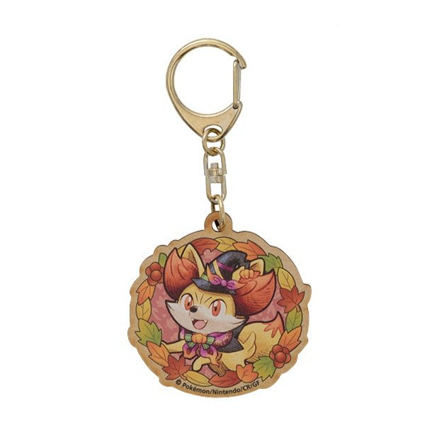 Photo1: Pokemon Center 2022 Halloween Harvest Festival Wood charm Key chain Fennekin ver. (1)