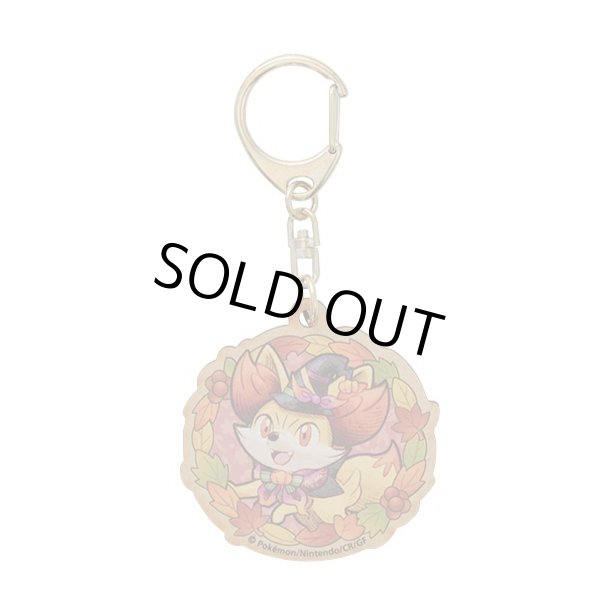 Photo1: Pokemon Center 2022 Halloween Harvest Festival Wood charm Key chain Fennekin ver. (1)