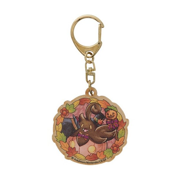 Photo1: Pokemon Center 2022 Halloween Harvest Festival Wood charm Key chain Pumpkaboo ver. (1)