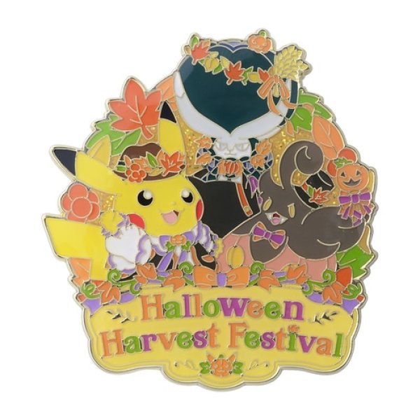 Photo1: Pokemon Center 2022 Halloween Harvest Festival Logo Pin Badge Pins (1)