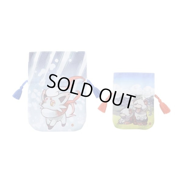 Photo1: Pokemon Center 2022 HISUI DAYS 2P Reversible Drawstring Pouch Bag (1)