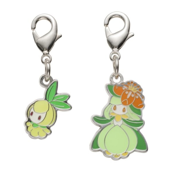 Photo1: Pokemon Center 2022 Metal Charm # 548 549 Petilil Lilligant (1)