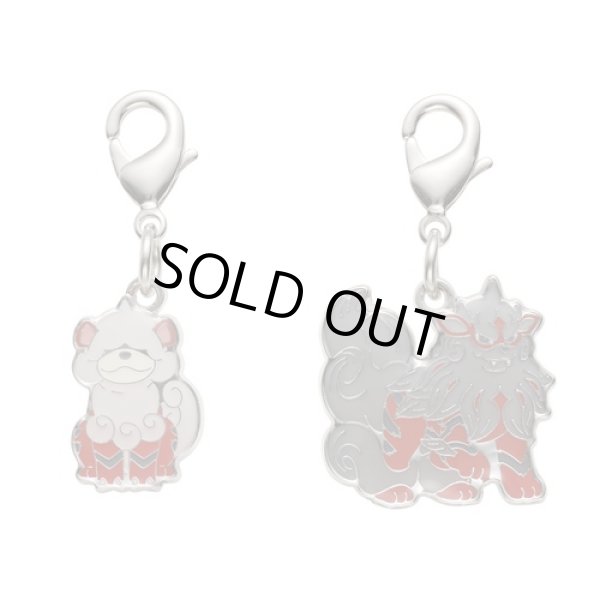 Photo1: Pokemon Center 2022 Metal Charm # H058 H059 Hisuian Growlithe Arcanine (1)