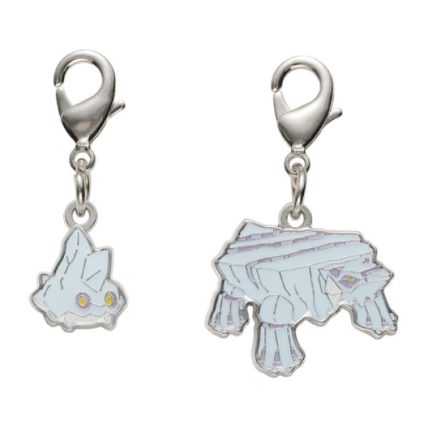 Photo1: Pokemon Center 2022 Metal Charm # 712 713 Bergmite Avalugg (1)