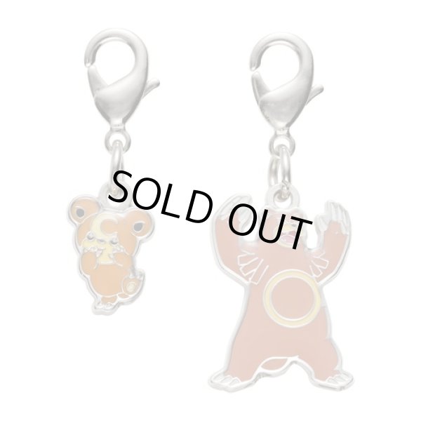 Photo1: Pokemon Center 2022 Metal Charm # 216 217 Teddiursa Ursaring (1)
