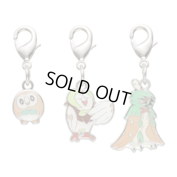 Photo1: Pokemon Center 2022 Metal Charm # 722 723 724 Rowlet Dartrix Decidueye (1)