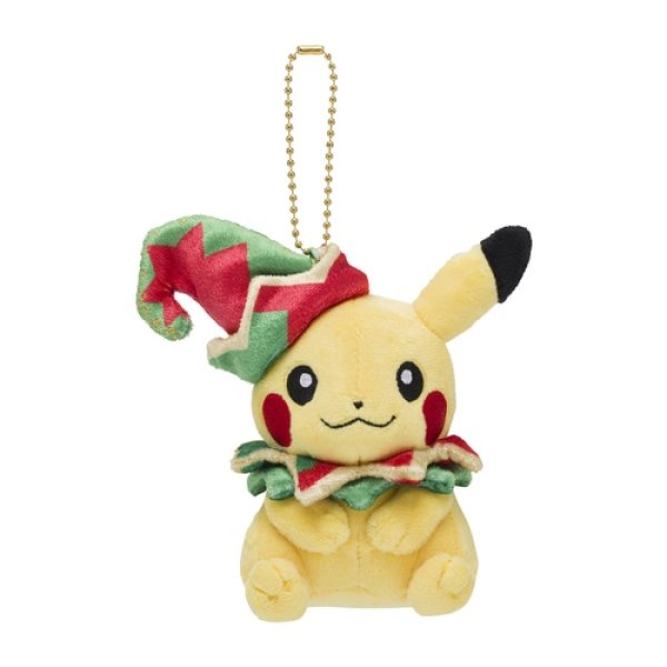 Photo1: Pokemon Center 2022 Christmas Toy Factory Plush Mascot Key Chain Pikachu (1)