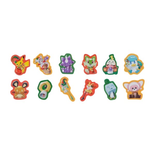 Photo1: Pokemon Center 2022 Christmas Toy Factory Assorted Mini Flake Sticker set (1)