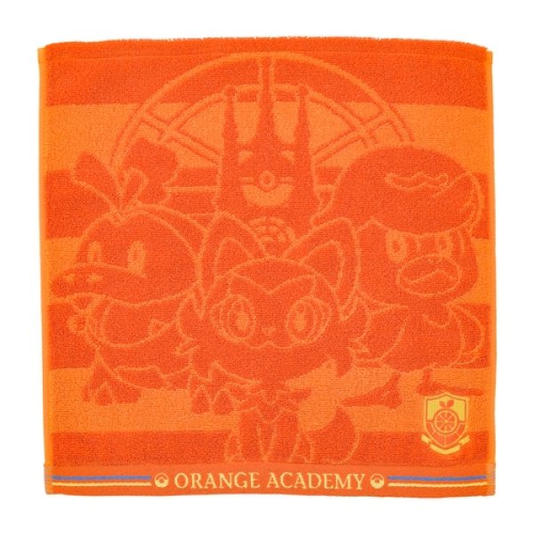 Photo1: Pokemon Center 2022 Scarlet Violet Hand towel Handkerchief ORANGE ACADEMY (1)