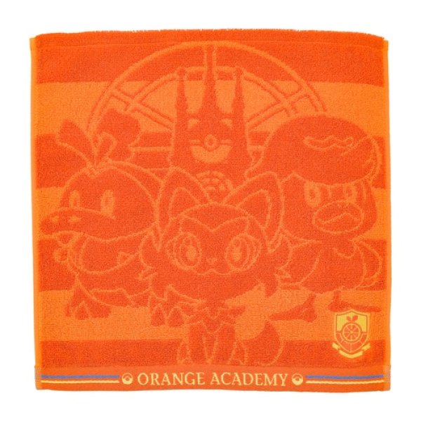 Photo1: Pokemon Center 2022 Scarlet Violet Hand towel Handkerchief ORANGE ACADEMY (1)