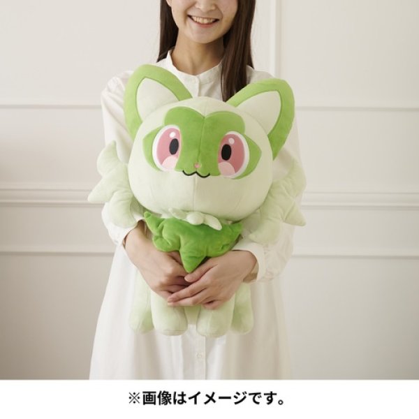 Photo1: Pokemon Center 2022 Life-size Sprigatito Plush doll (1)