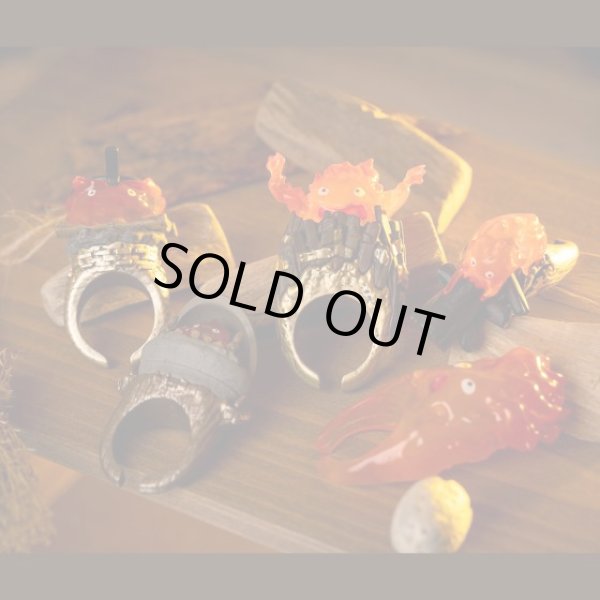 Photo11: Studio Ghibli Howl's Moving Castle Figure Ring KAZARING Calcifer Complete set 6 Figures (11)