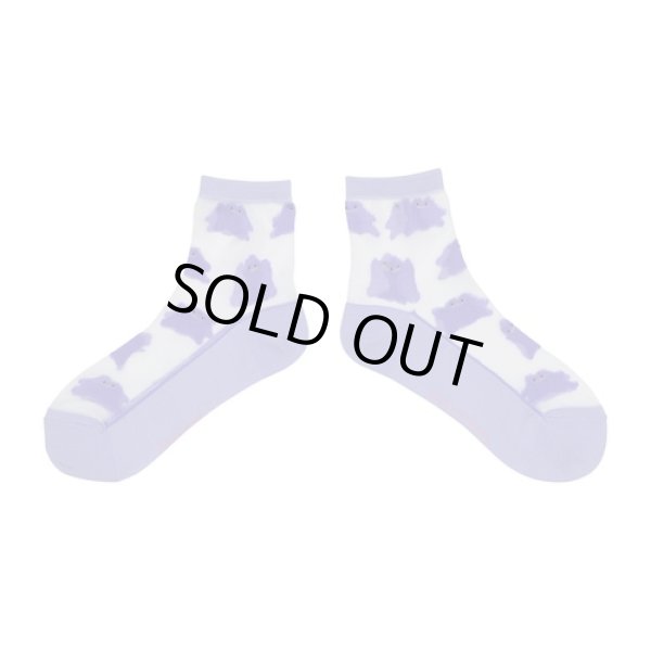 Photo1: Pokemon Center 2023 Socks for Women 23 - 24 cm 1 Pair Middle See-through Ditto (1)