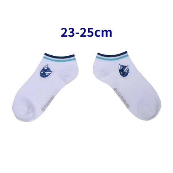 Photo1: Pokemon Center 2023 Socks for Women 23 - 25 cm 1 Pair Short Line Vaporeon (1)