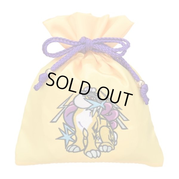 Photo3: Pokemon Center 2023 Pikachu Hanten Satin Drawstring Pouch Bag Raikou ver. (3)