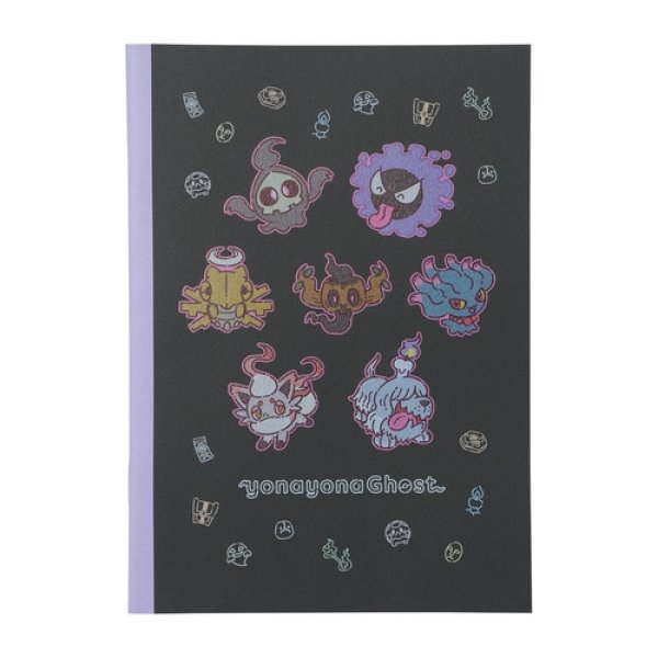 Photo1: Pokemon Center 2023 yonayona Ghost A5 Size Black Notebook (1)