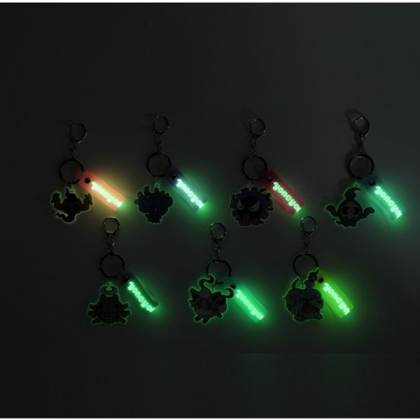 Photo2: Pokemon Center 2023 yonayona Ghost Luminous Rubber Key chain Phantump (2)