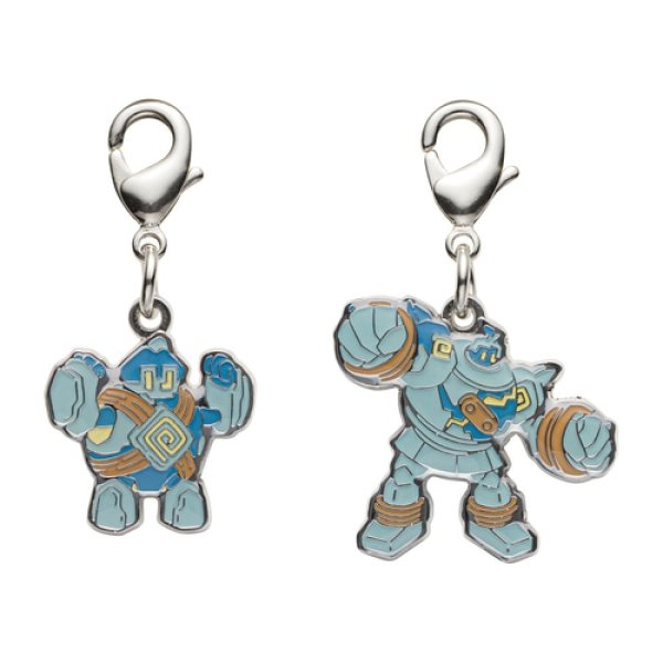 Photo1: Pokemon Center 2023 Metal Charm # 622 623 Golett Golurk (1)