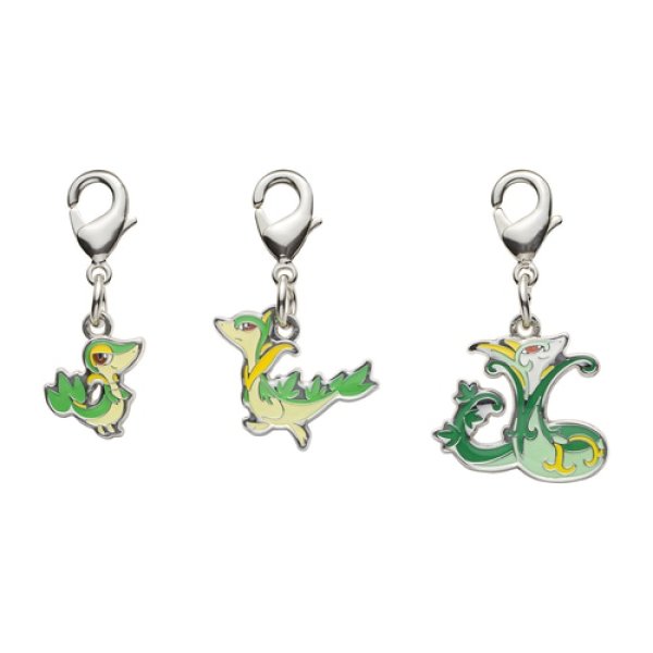 Photo1: Pokemon Center 2023 Metal Charm # 495 496 497 Snivy Servine Serperior (1)