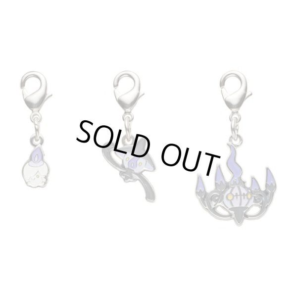 Photo1: Pokemon Center 2023 Metal Charm # 607 608 609 Litwick Lampent Chandelure (1)