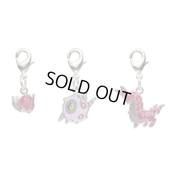 Photo1: Pokemon Center 2023 Metal Charm # 543 544 545 Venipede Whirlipede Scolipede (1)