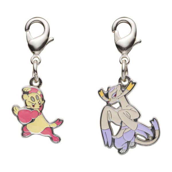 Photo1: Pokemon Center 2023 Metal Charm # 619 620 Mienfoo Mienshao (1)