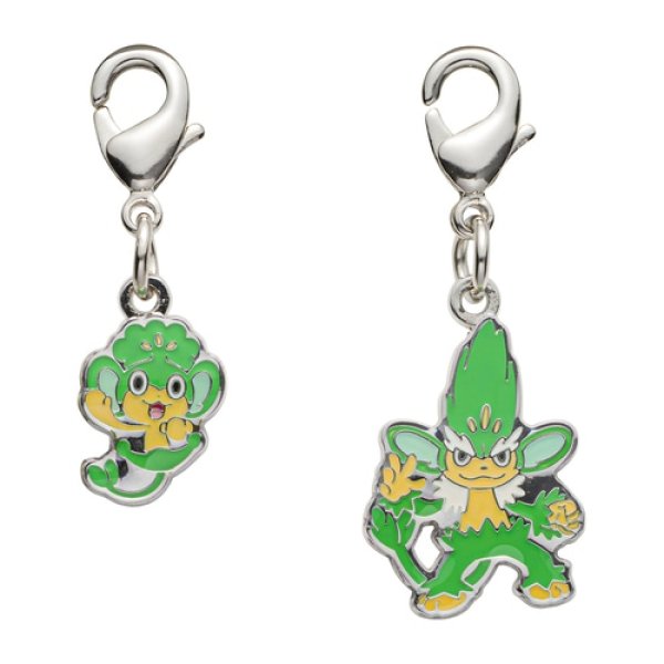 Photo1: Pokemon Center 2023 Metal Charm # 511 512 Pansage Simisage (1)