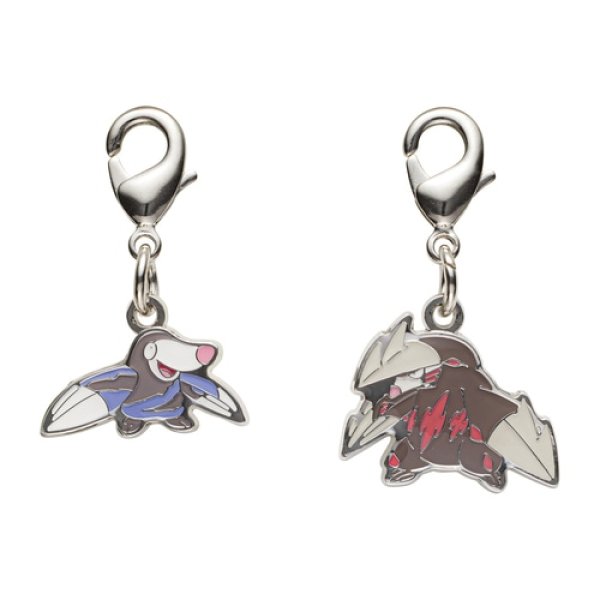 Photo1: Pokemon Center 2023 Metal Charm # 529 530 Drilbur Excadrill (1)