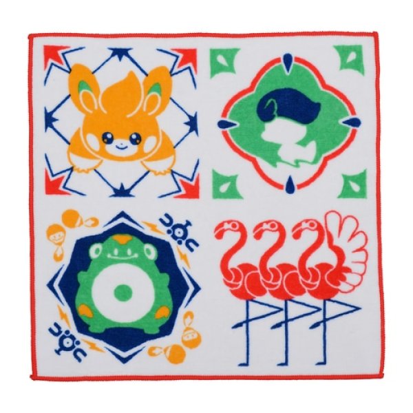 Photo1: Pokemon Center 2023 Hand towel Handkerchief Paldea tile Red (1)