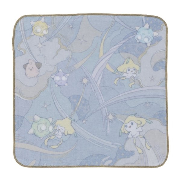 Photo1: Pokemon Center 2023 Hand towel Handkerchief Jirachi HOSHI Tsunagi (1)