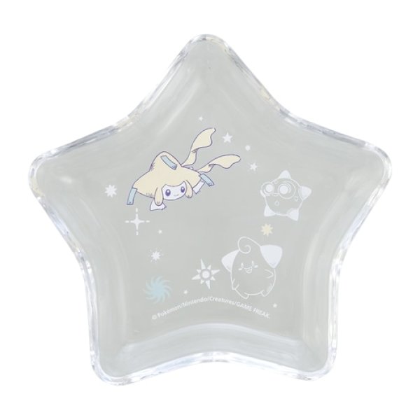 Photo1: Pokemon Center 2023 Jirachi HOSHI Tsunagi Star shaped Glass Plate (1)