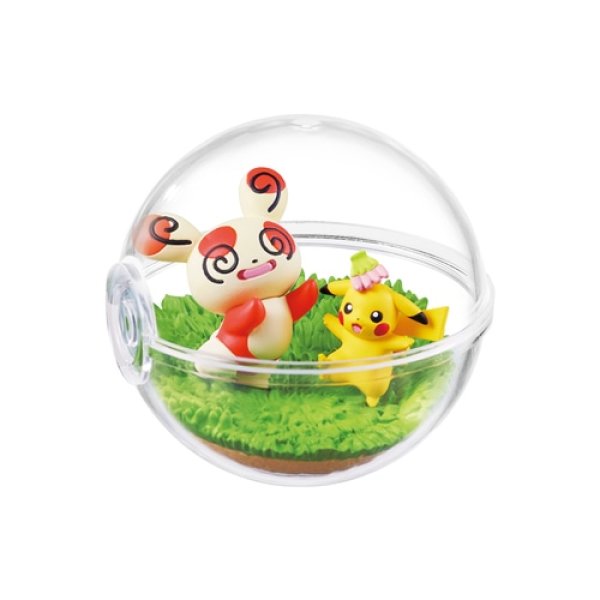 Photo1: Pokemon 2023 Terrarium Collection Happy days #1 Pikachu Spinda Mini Figure (1)