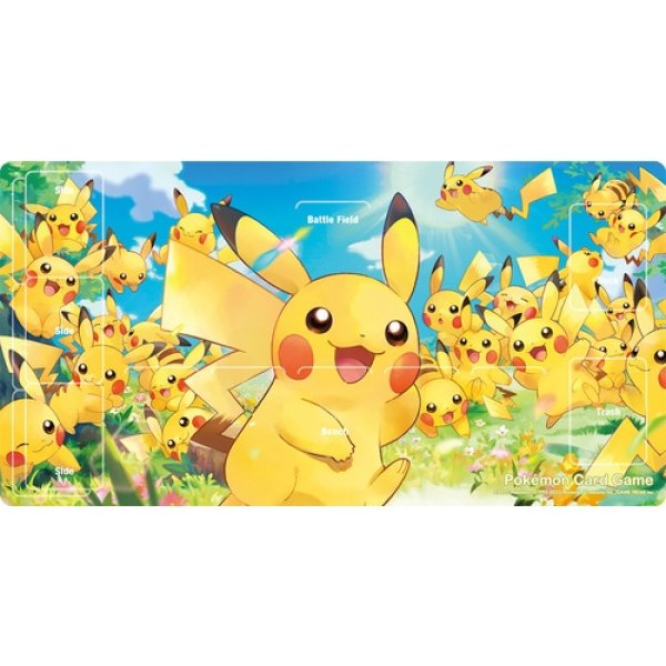 Photo1: Pokemon Center Original Card Game Rubber play mat Pikachu Large Gathering (1)