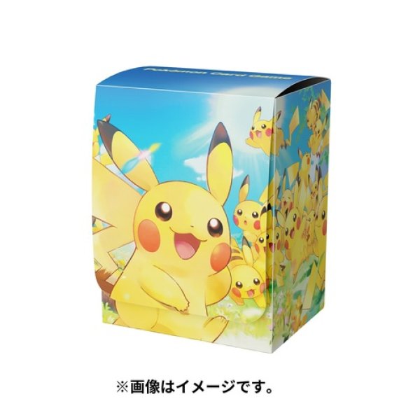 Photo1: Pokemon Center Original Card Game Flip deck case Pikachu Large Gathering (1)