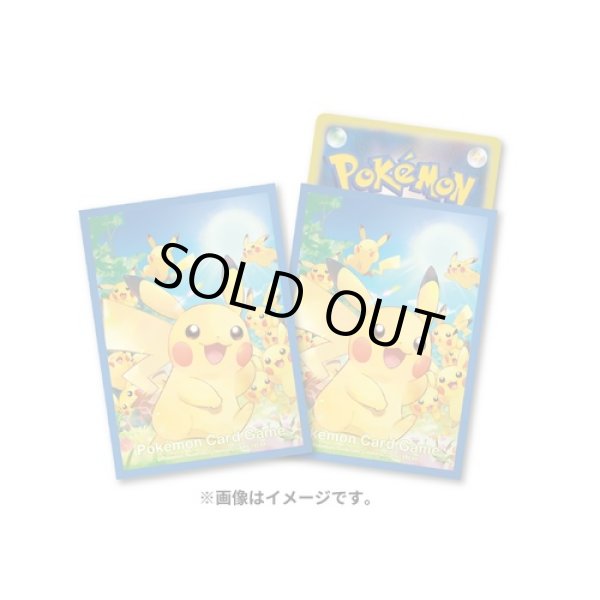 Photo1: Pokemon Center Original Card Game Sleeve Pikachu Large Gathering 64 sleeves (1)