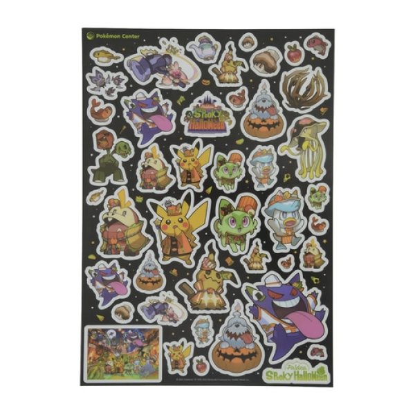 Photo1: Pokemon Center 2023 Paldea Spooky Halloween A4 size PET Sticker Sheet (1)
