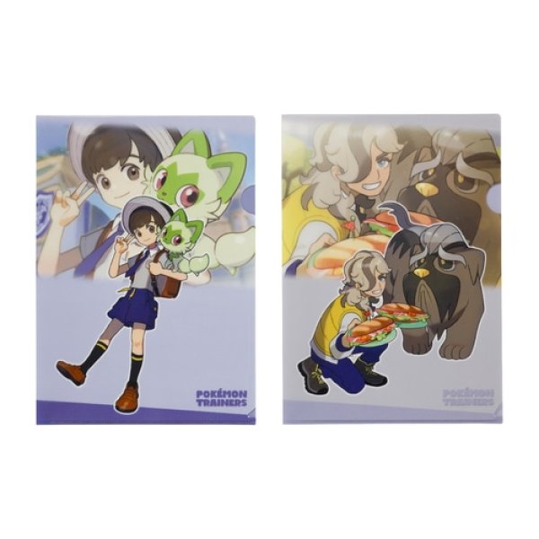 Photo1: Pokemon Center 2023 Pokemon Trainer A4 Size Clear File Folder 2pc Florian Arven set (1)