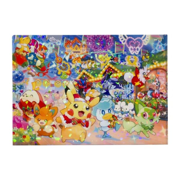 Photo1: Pokemon Center 2023 Paldea’s Christmas Market A4 Size Clear File Folder (1)