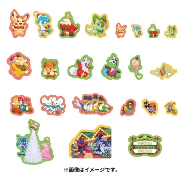 Photo2: Pokemon Center 2023 Paldea’s Christmas Market Assorted Mini Flake Sticker (2)