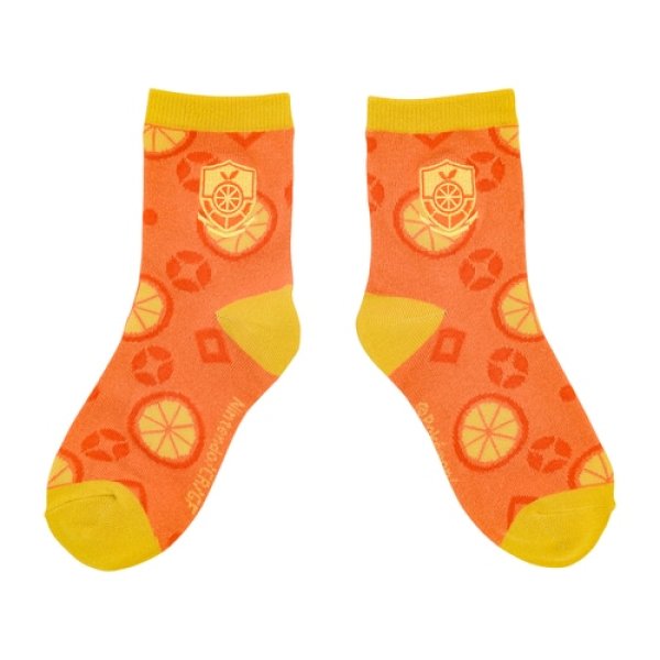 Photo1: Pokemon Center 2023 Socks for Women 23 - 25 cm 1 Pair Middle ORANGE ACADEMY (1)