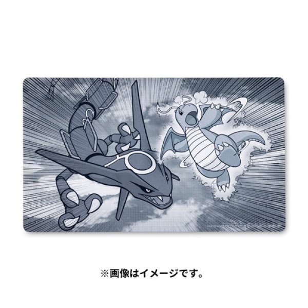 Photo1: Pokemon Center International Card Game Rubber play mat Dragonite & Rayquaza Collide (1)