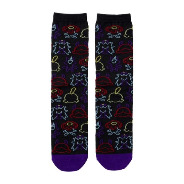 Photo1: Pokemon Center 2024 POISON Moudoku Kiken Socks for Women 23 - 25 cm 1 Pair Middle Pattern (1)