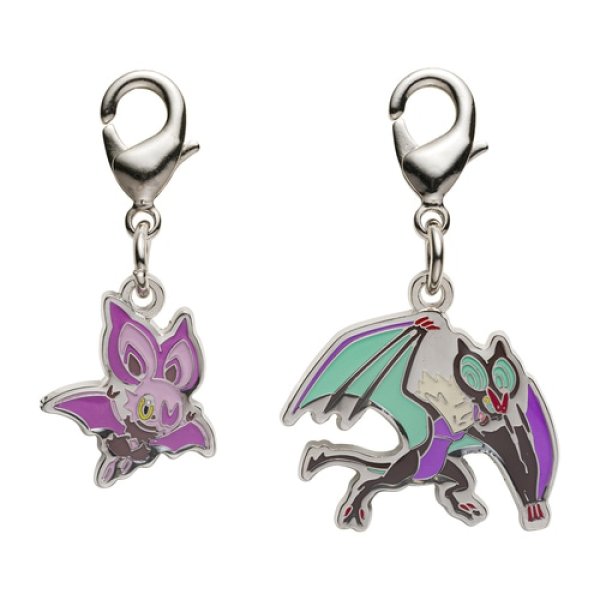 Photo1: Pokemon Center 2024 Metal Charm # 714 715 Noibat Noivern (1)