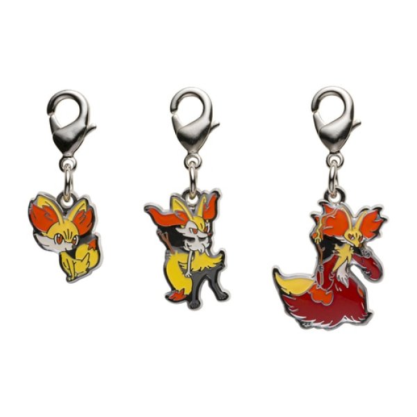 Photo1: Pokemon Center 2024 Metal Charm # 653 654 655 Fennekin Braixen Delphox (1)