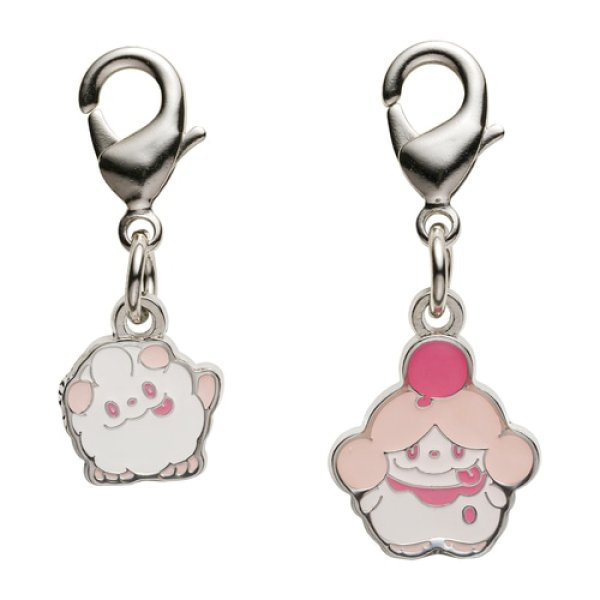 Photo1: Pokemon Center 2024 Metal Charm # 684 685 Swirlix Slurpuff (1)