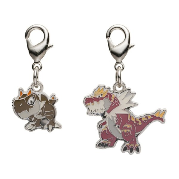 Photo1: Pokemon Center 2024 Metal Charm # 696 697 Tyrunt Tyrantrum (1)