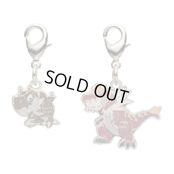 Photo1: Pokemon Center 2024 Metal Charm # 696 697 Tyrunt Tyrantrum (1)