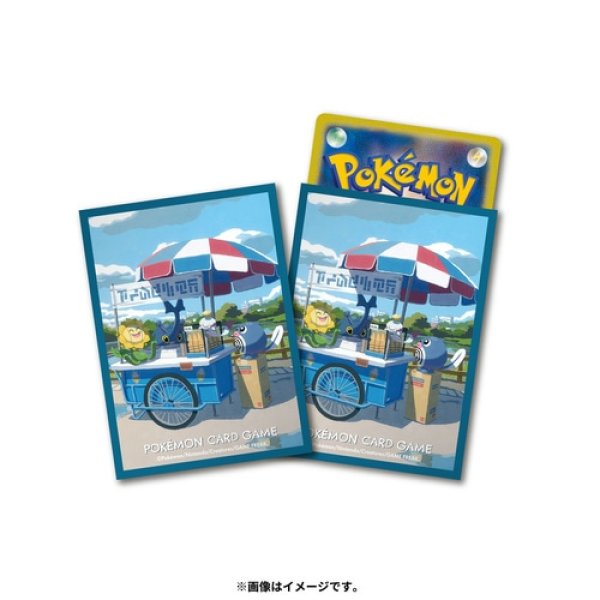 Photo2: Pokemon Center Original Card Game Sleeve Poliwag Sunflora Heracross Chimecho 64 sleeves (2)