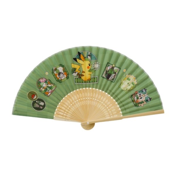 Photo1: Pokemon Center 2024 Cafe Chadesu Folding fan Sensu (1)